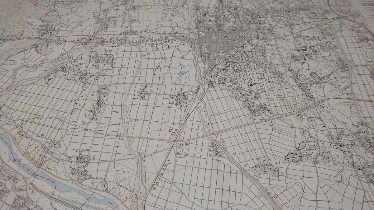 古地図 　佐野　栃木県　　地図　地形図　資料　46×57cm　　昭和33年測量　　昭和51年印刷　発行　A　_画像2
