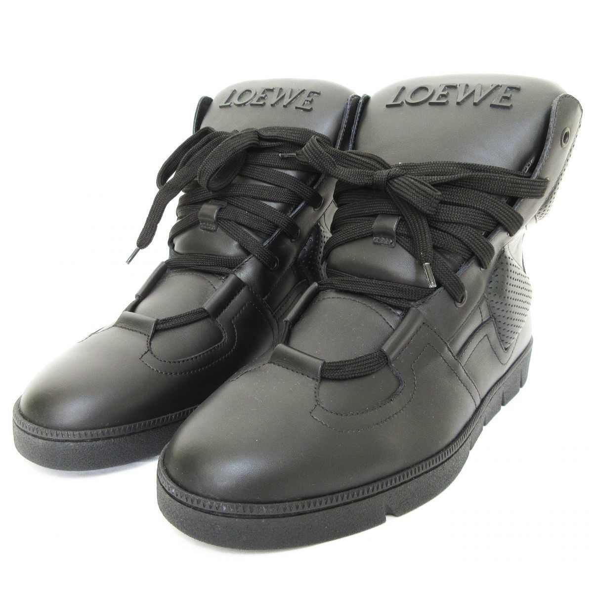 新品同様 LOEWE ロエベ HI-CUT LEATHER SNEAKER レザー
