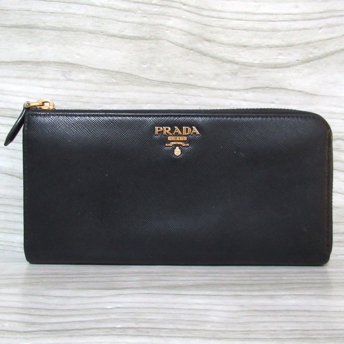 美品 PRADA プラダ サフィアーノ L字ファスナー ウォレット 札入れ