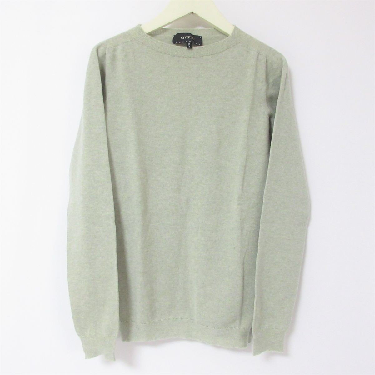 美品 CIVIDINI 011 40 カシミヤ100% クルーネック セーター チヴィ