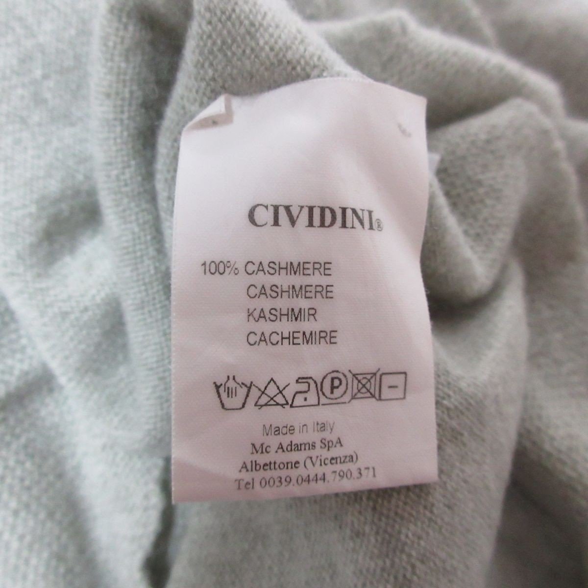 美品 CIVIDINI 011 40 カシミヤ100% クルーネック セーター チヴィ