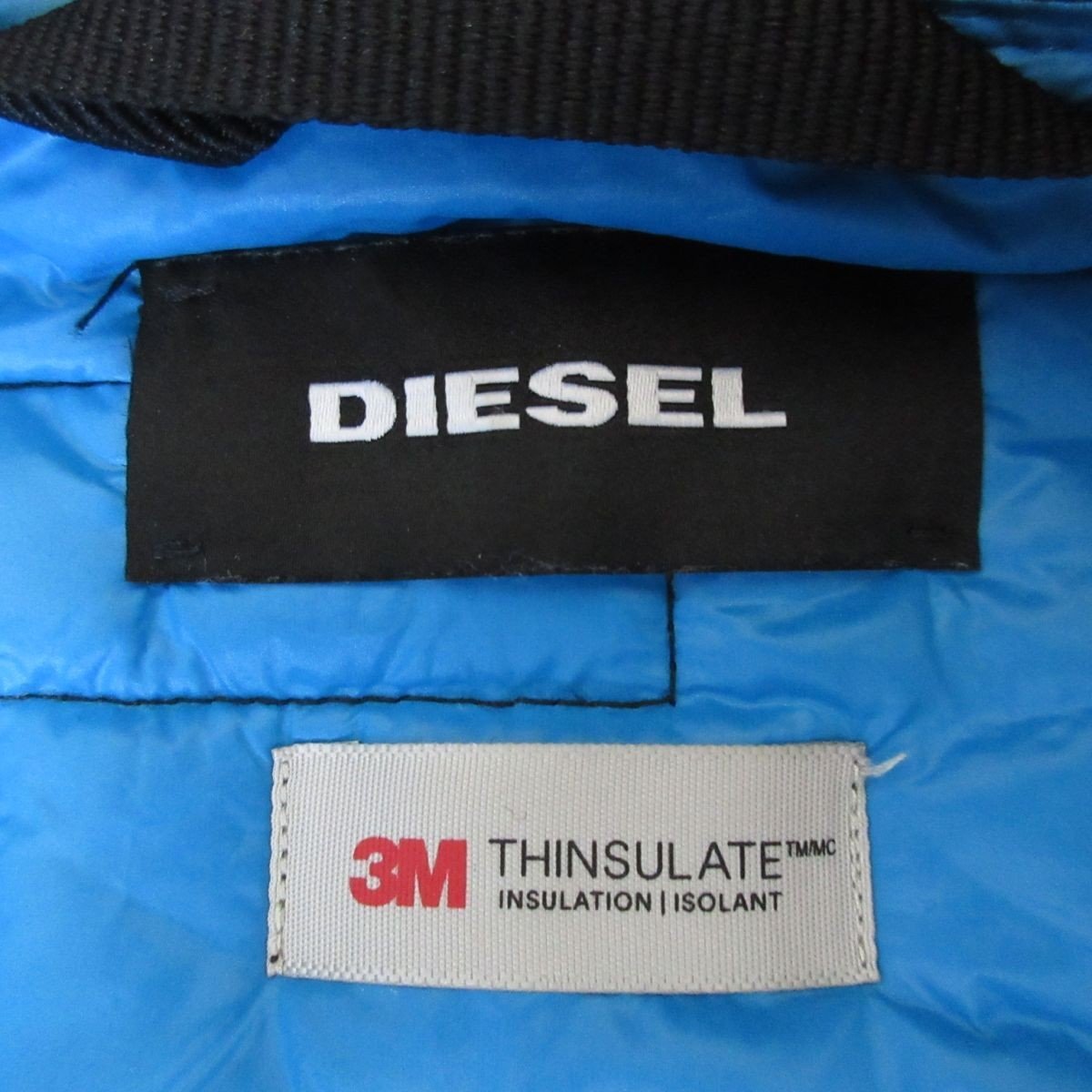 良品 DIESEL ディーゼル 3M THINSULATE シンサレート パデッドボンバージャケット リブデストロイ加工 中綿 ブルゾン XS ブラック 黒_画像4