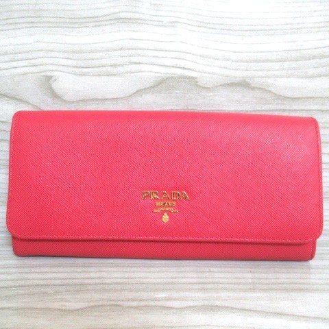 美品 PRADA プラダ サフィアーノ 二つ折り ウォレット 長財布 札入れ