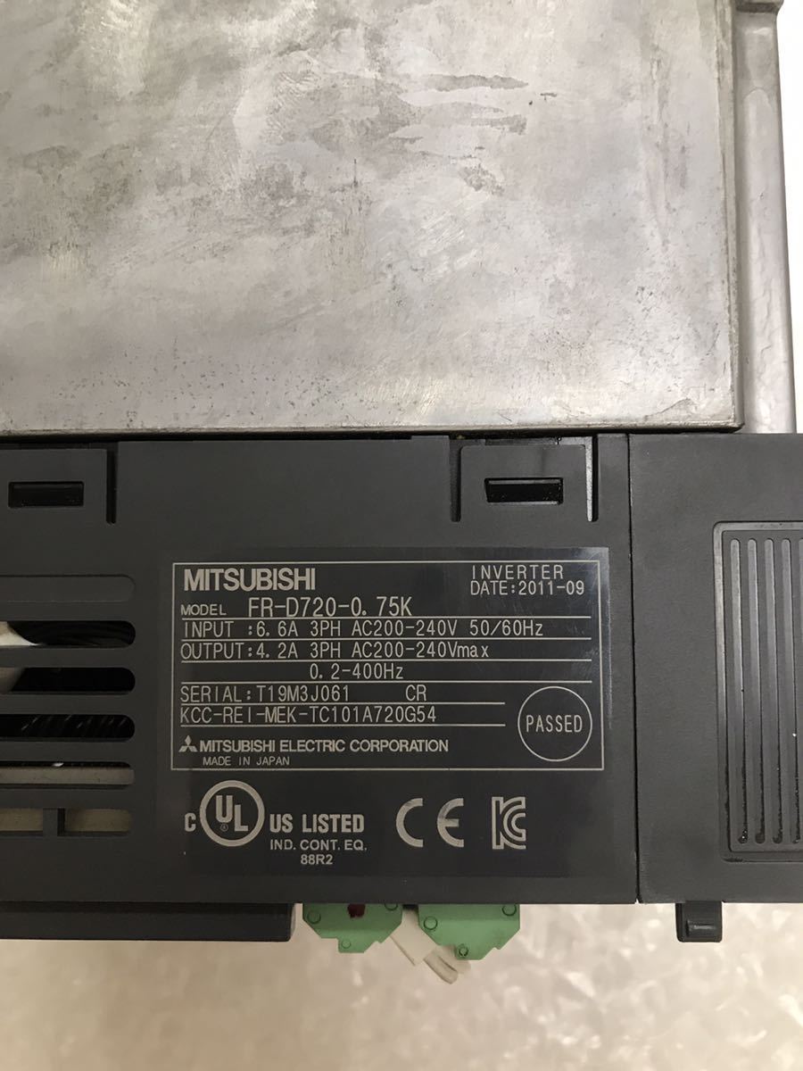 三菱電機 MITSUBISHI インバーター FR-D720-0.75K 動作保証
