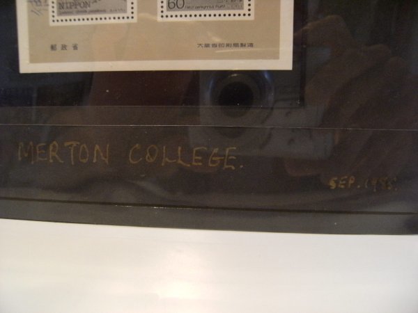 国宝級★昭和レトロ★1985年 Merton College マートンカレッジ オックスフォード大学 留学時 皇太子 天皇陛下 徳仁 直筆サイン 切手シート_画像10