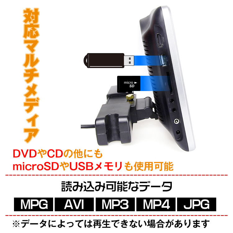 未使用 DVDプレーヤー 車載 ヘッドレスト モニター 後部座席