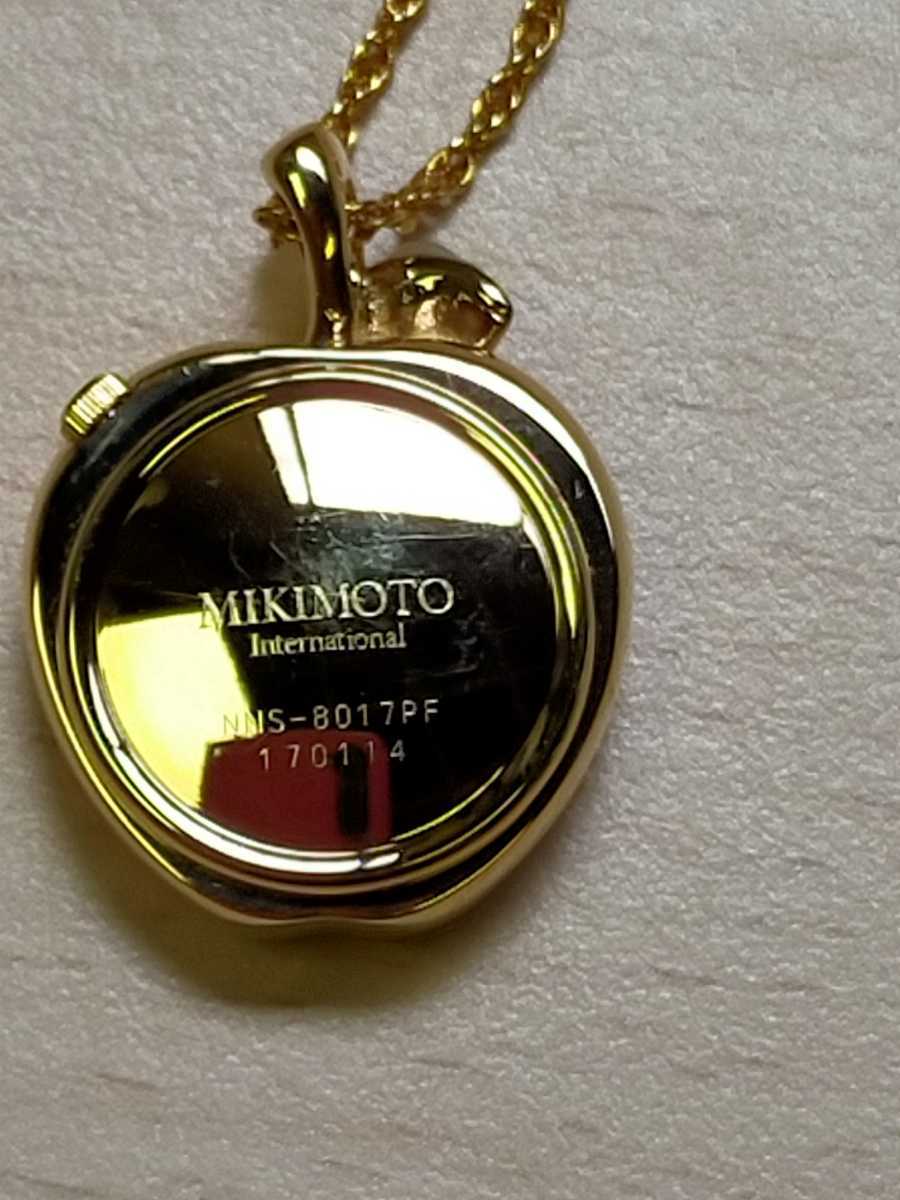 MIKIMOTO ミキモト ペンダント時計 パール付き ペンダント 時計 リンゴ 