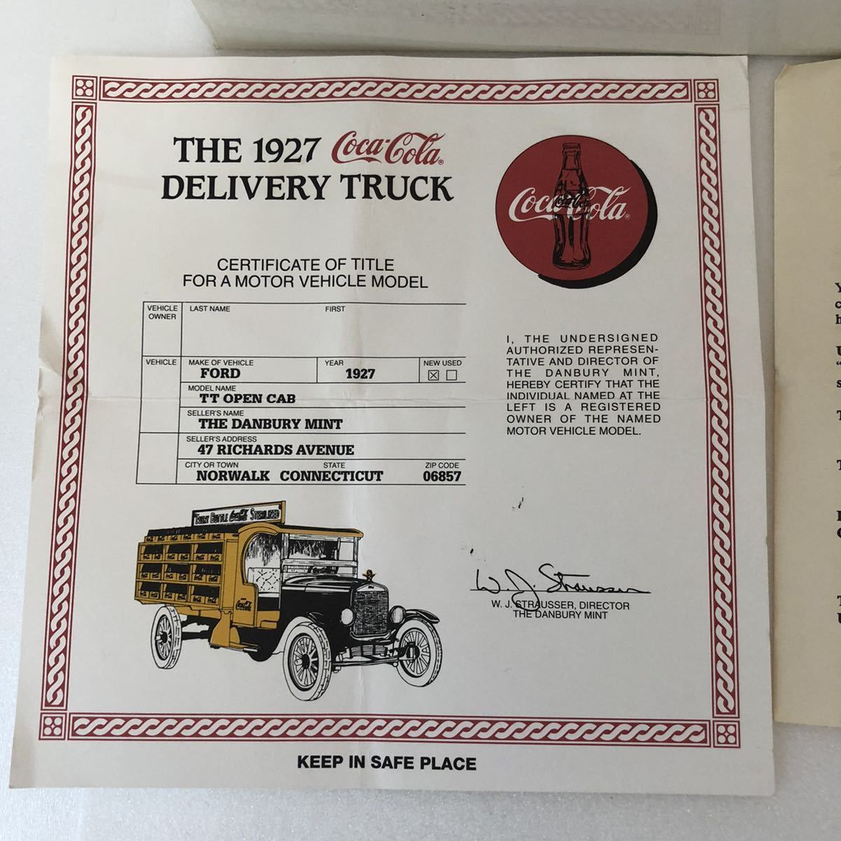 希少!送料無料!Danbury Mint ダンバリーミント 1927年式 コカコーラ