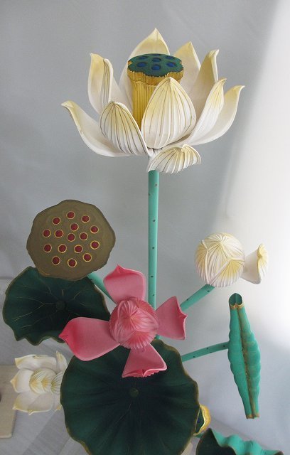 特別販売品】美品 木製木花(常花)一対 13本立 花立は別売 (水上 特別販売品】美品 木製木花(常花)一対 13本立 花立は別売 (水上