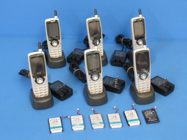 Ω YB 3391 ∞ 保証有 Willcom ウィルコム PHS電話機 AH-J3003S S 暗証番号 0000 初期化済 電池付 6台セット  祝10000 取引突破 最大73%OFFクーポン