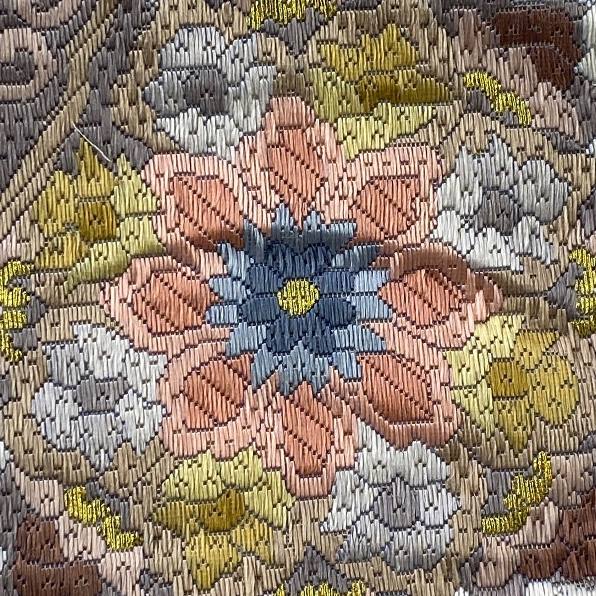 袋帯 逸品 華文 花唐草 金糸 水色 全通 正絹 【】 | mariobalthazar.com.br