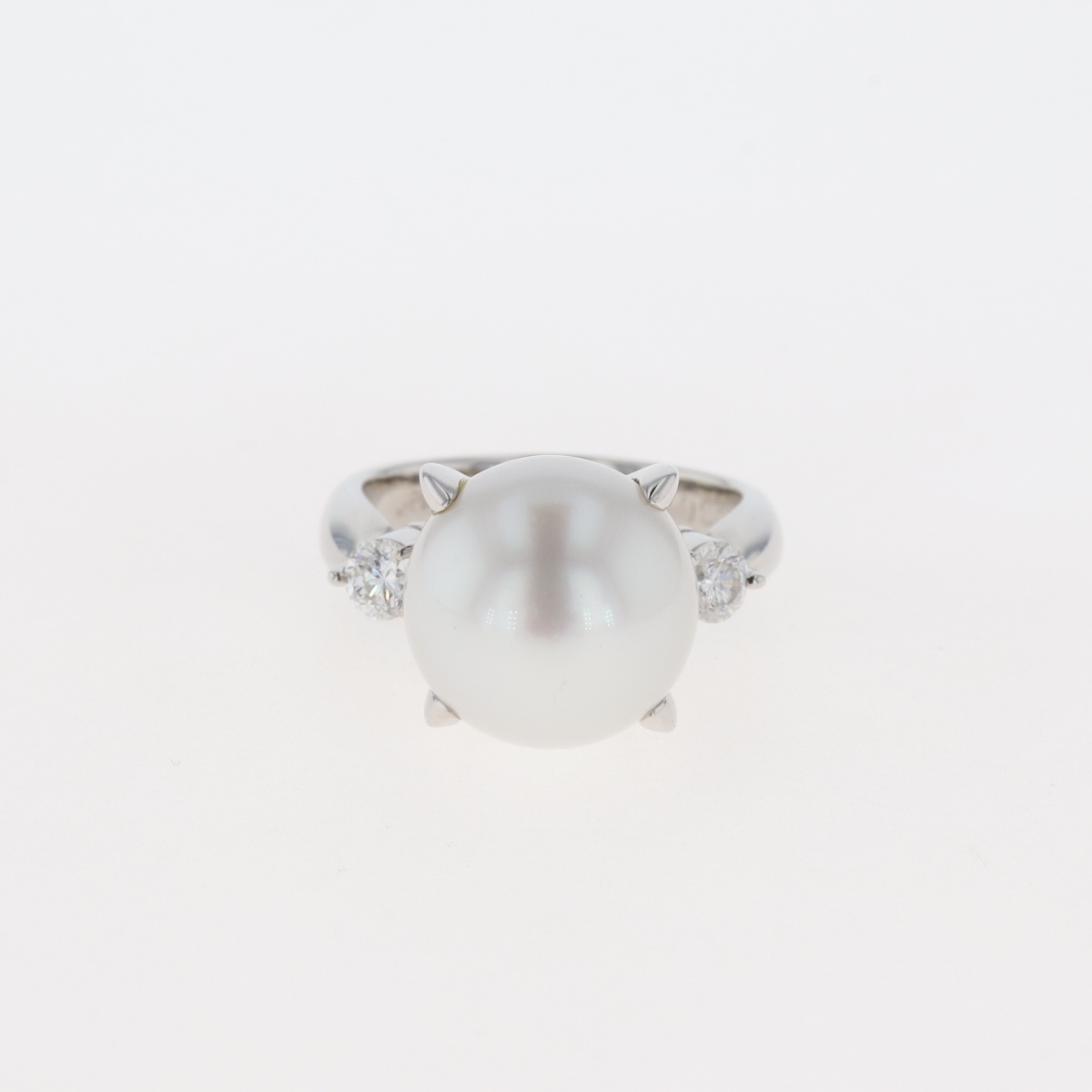 パール デザインリング プラチナ メレダイヤ 指輪 真珠 リング 約9.5号 Pt900 パール ダイヤモンド レディース 【】