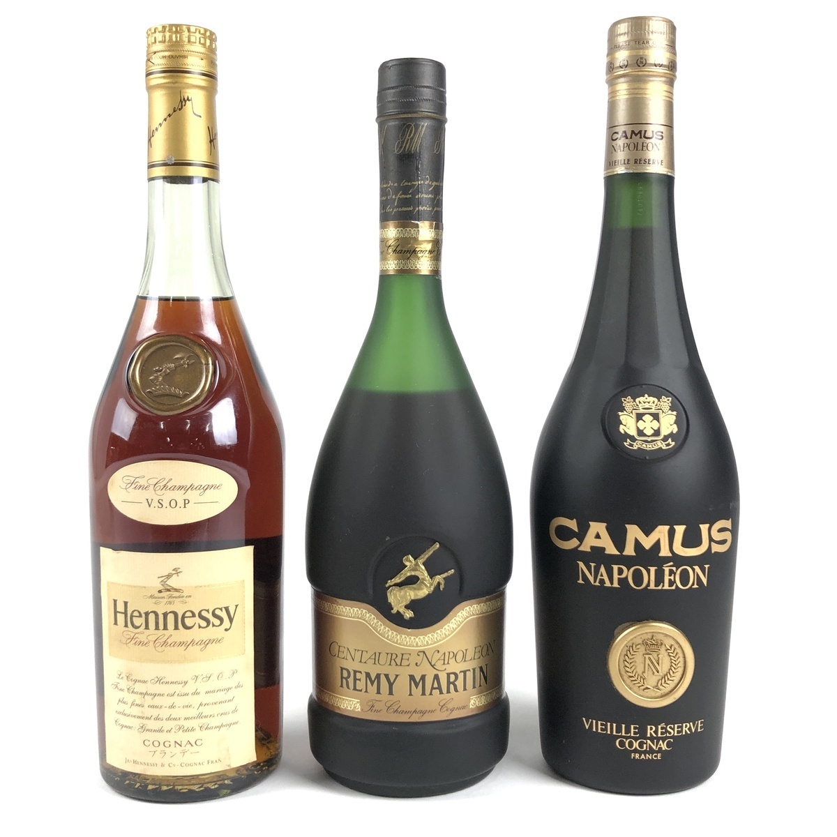 3本 Hennessy REMY MARTIN CAMUS コニャック ブランデー セット 【古酒
