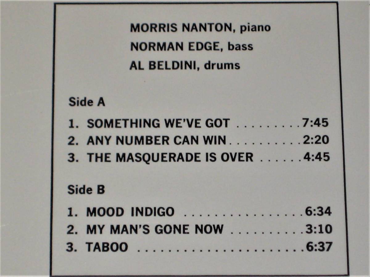 ★名盤！MORRIS NANTON／SOMETHING　WE'VE　GOT　モリス・ナントン　■プレスティッジ■　US輸入盤　◆RUDY　VAN　GELDER◆　入手困難！_☆パーソネル＆収録曲