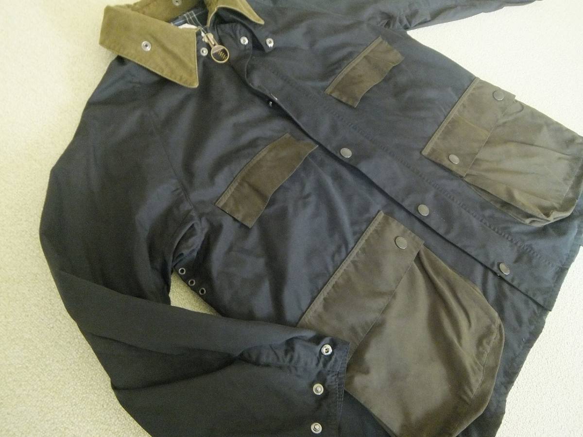 Barbour nano universe 別注 OVER SIZE BEDALE オーバーサイズ ハンティングジャケット ブラック ダークカーキ 38 M_画像4