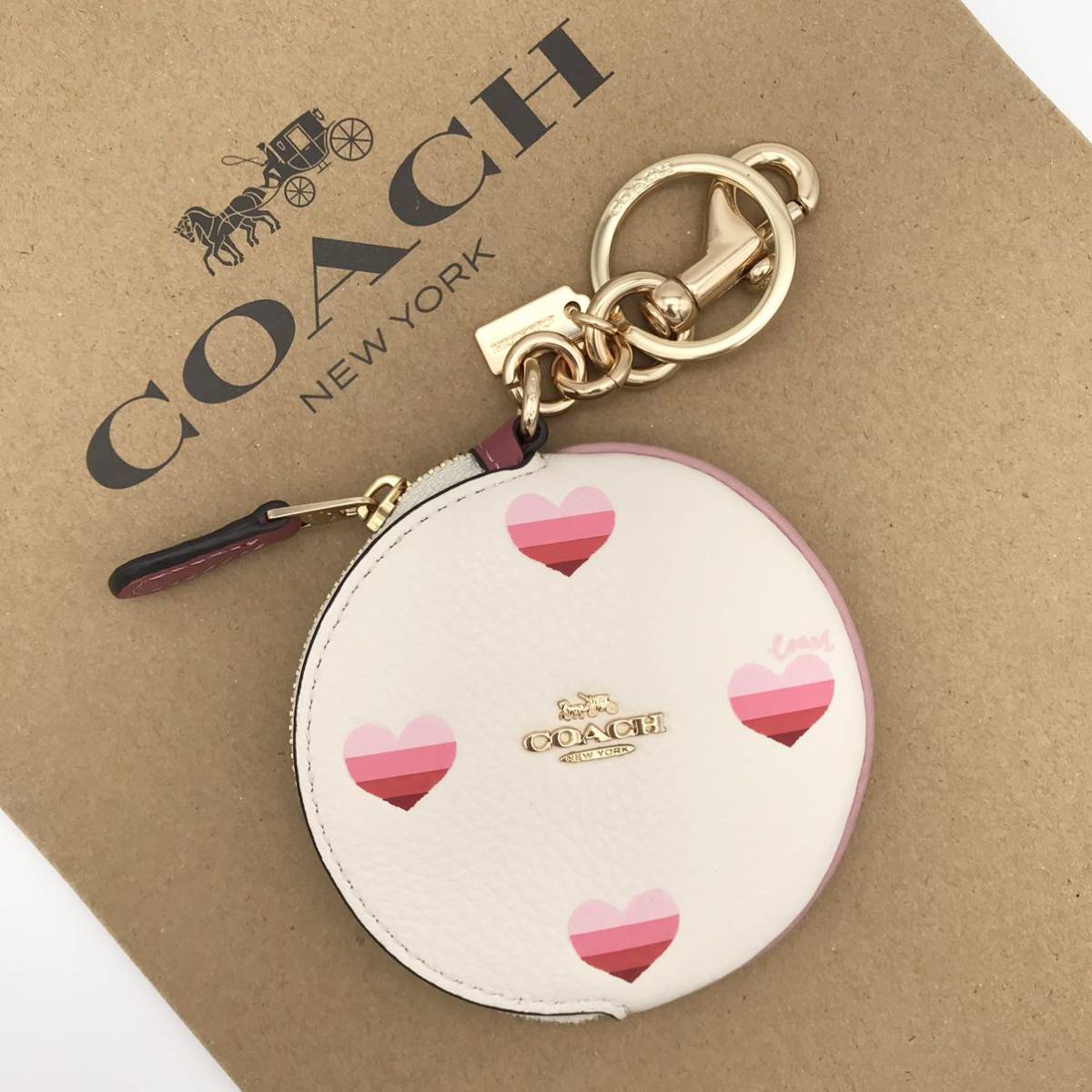 【COACH☆新作】新品!サーキュラー コイン ポーチ!キーホルダー!小銭入れ!