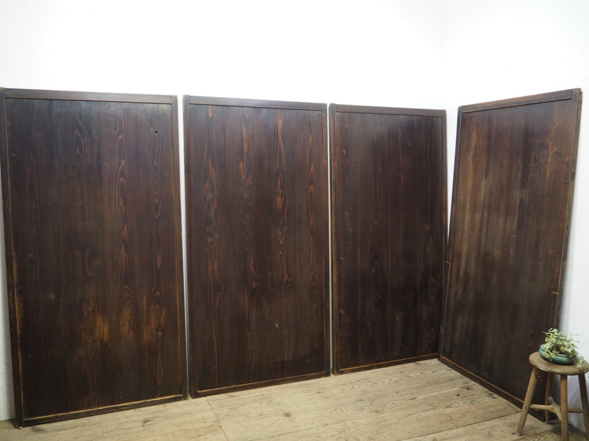 taD0887*(2)[H176cm×W91(90)cm]×4 sheets * antique * taste. exist old wooden sliding door * fittings wooden door obi door old Japanese-style house reproduction construction material natural wood retro M pine 