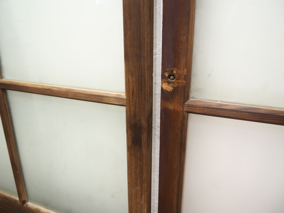 taD0931*(1)[H176,5cm×W90cm]×2 листов * ретро тест ... старый из дерева стекло дверь * двери раздвижная дверь вход дверь рама старый дом в японском стиле старый мебель античный L сосна 