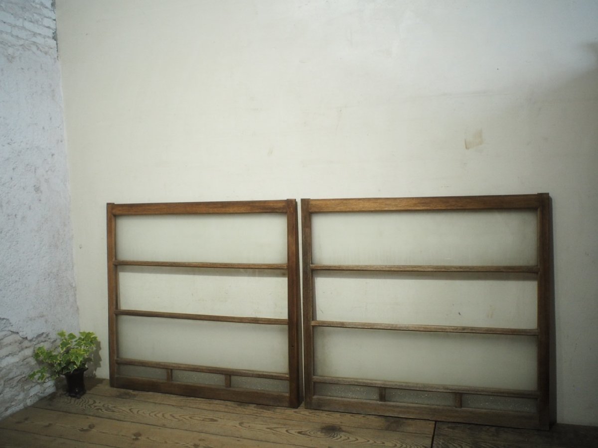 格安SALEスタート】 タE0289◇【H91cm×W99cm】×2枚◇ダイヤガラス入り
