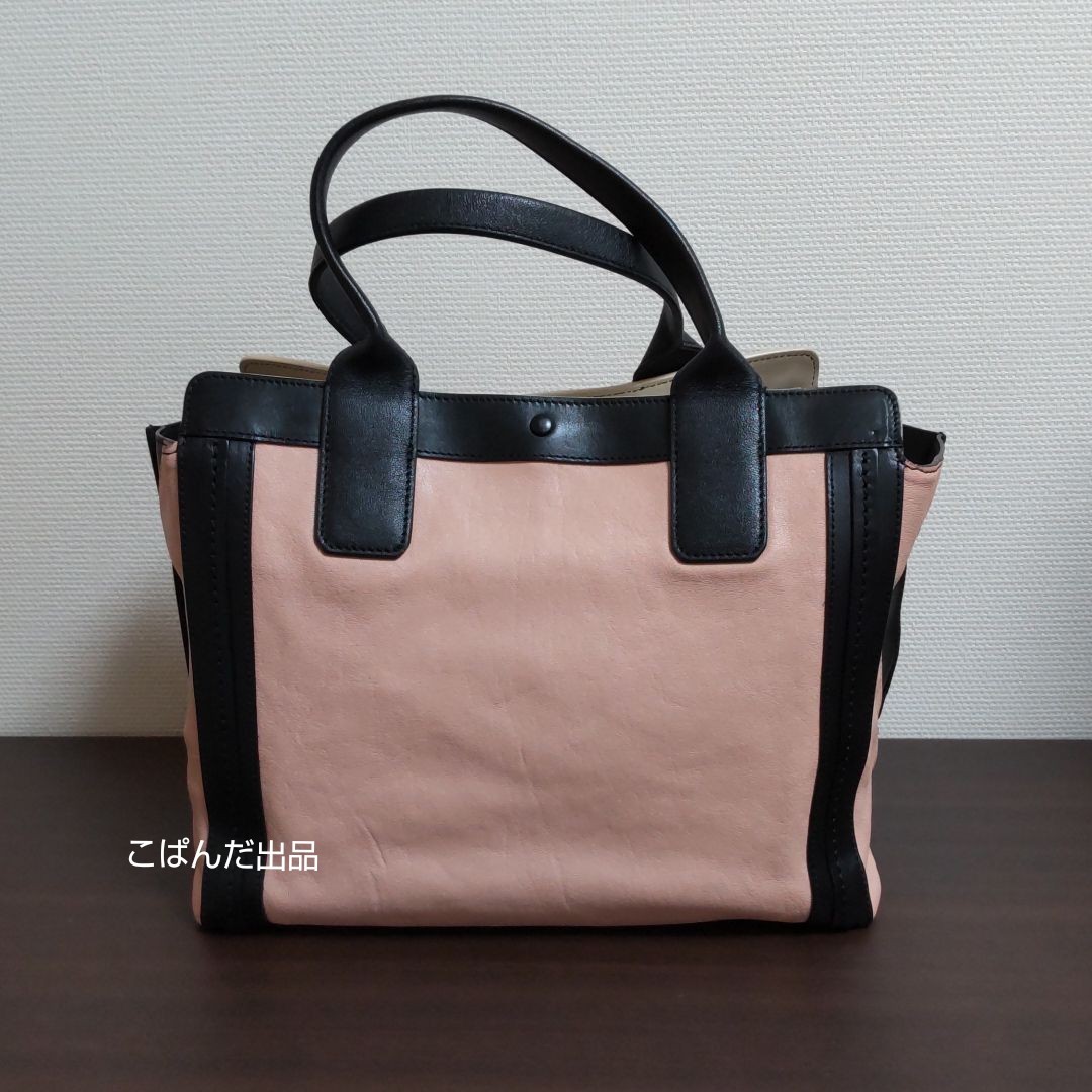 Chloe(クロエ) レザー ハンドバッグ ブラック×ピンク ショルダーバッグ / 美品 新品セール Chloe バッグ 美品 ショルダーバッグ