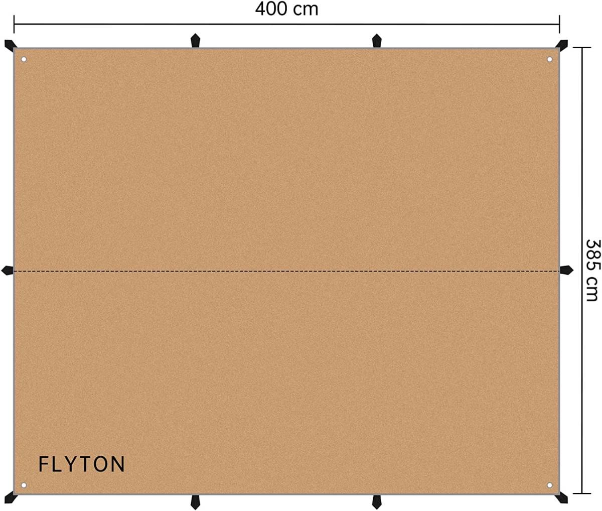 防水タープ キャンプ タープ テント 4x3.85m 高さ2M付属ポール 大型 耐水圧3000mm 軽量 日除け 高耐水加工 紫外線カット 遮熱 _画像5