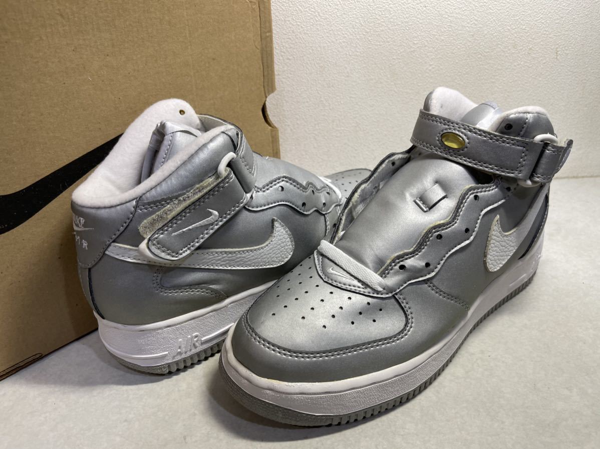 NIKE AIR FORCE 1 MID エア フォース 1 ミッド チャンプス別注シルバー 97年製 DEADSTOCK 未使用 US8.5 630136-014 _画像1