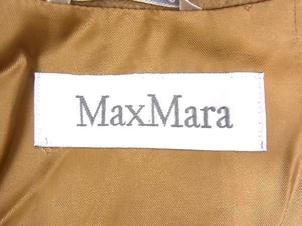 即決　Maxmara　マックスマーラ　最高級　ミンクファー毛皮付　カシミヤ混　ガウンコート☆36サイズ　キャメル_画像4