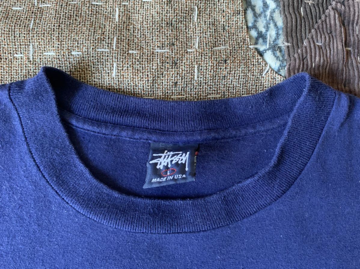 90s L old stussy ハイビスカス vintage Tシャツ ステューシー USA製 アメリカ製 紺タグ ビンテージ_画像6