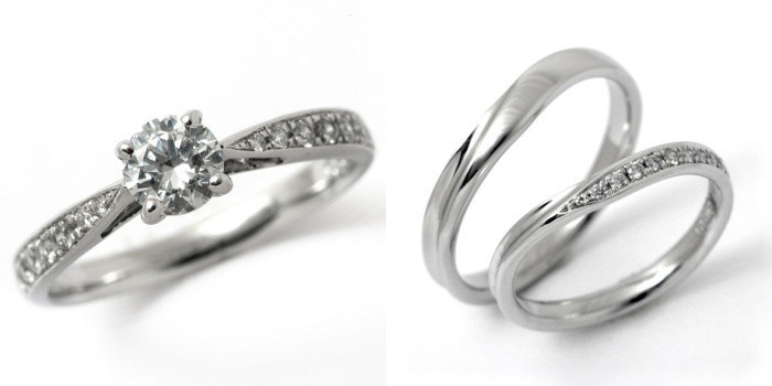良質 婚約指輪 結婚指輪 ダイヤモンド プラチナ 0.3カラット 鑑定書付