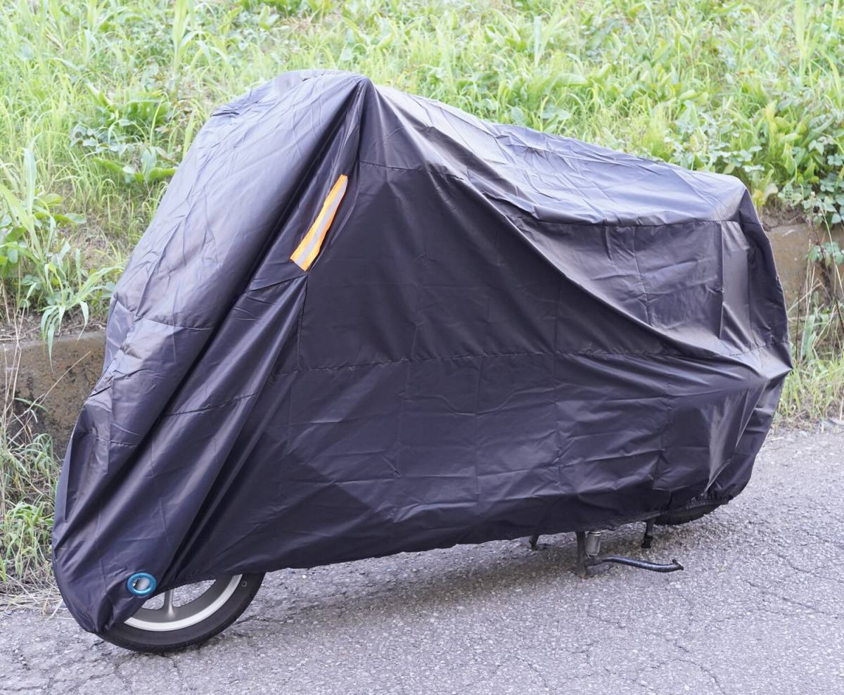 Mサイズ ブラック バイクカバー 原付～125cc 小型スクーター オートバイ バイク カバー くろ 黒 M ミニバイク 耐熱 リフレクター 新到着
