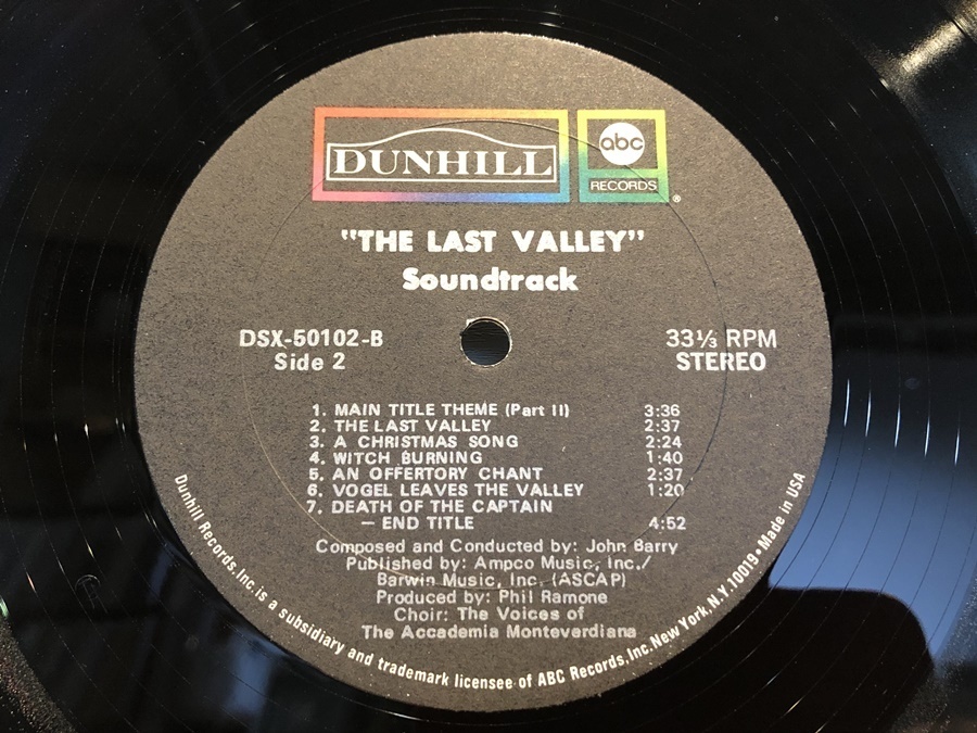 洗浄済 LP The Last Valley 最後の谷 John Barry ジョン・バリー US盤_画像5
