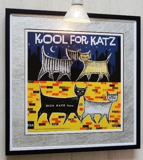 ディック・カッツ/50s ブリット・ジャズ 名盤LPジャケ・ポスター 額付/Dick Katz Kool For Katz/猫 ジャケ/かわいい/Jazz Cats/おしゃれ_画像6
