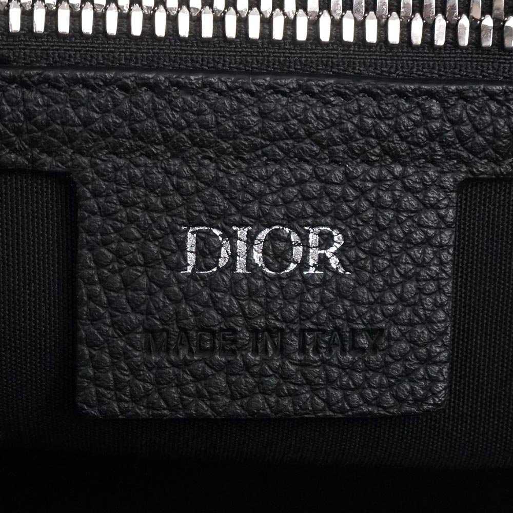 (未使用 展示品)ディオール オム DIOR HOMME カーフ オブリーク レザー ボヤージュ トートバッグ ショルダー ネイビー 黒 1VOSH107_画像9