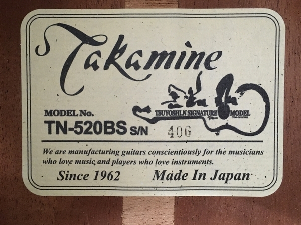 Takamine TN-520 BS 長渕剛 シグネチャーモデル モデル エレアコ ギター 中古 Y6517630_画像4