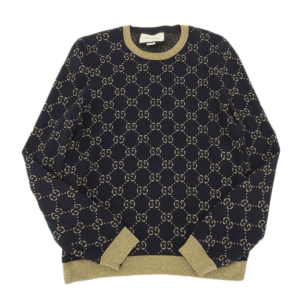 超美品 グッチ GUCCI 526760 18AW GGコットンラメ ファブリック 長袖