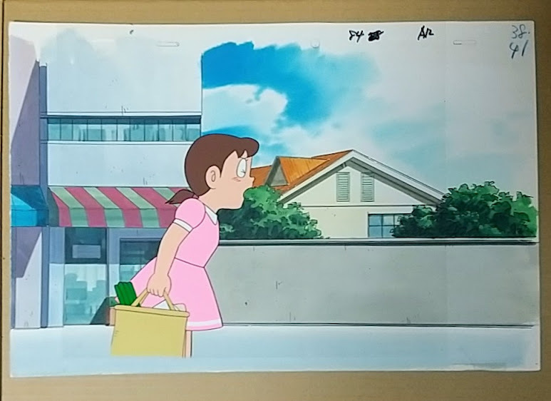 セル画】ドラえもん【源しずか】怒鳴るしずかちゃん【直筆背景付 セル画】ドラえもん【源しずか】怒鳴るしずかちゃん【直筆背景付