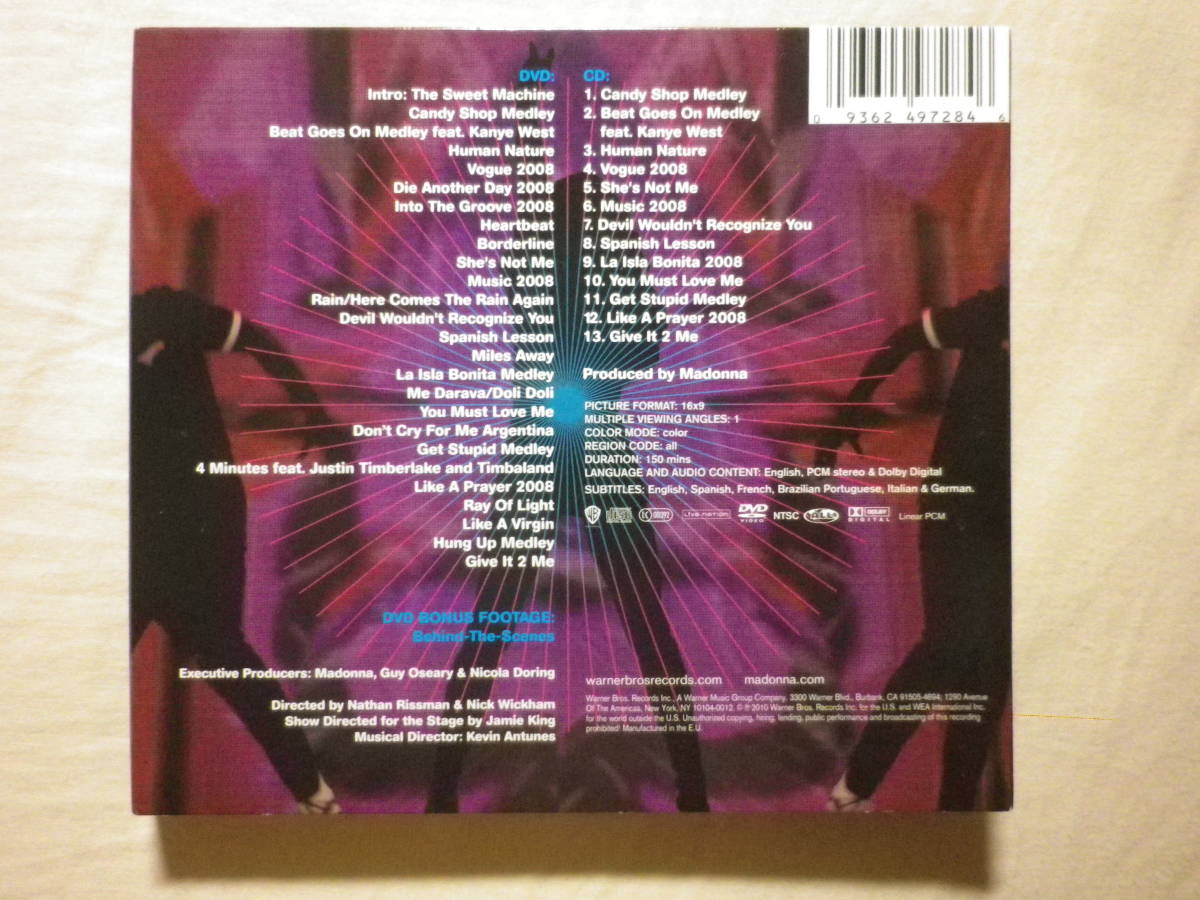 DVD+CD2枚組 『Madonna/Sticky ＆ Sweet Tour(2010)』(WARNER BROS. N9362-49728-4,EU盤,Digipak,ライブ・アルバム)_画像2
