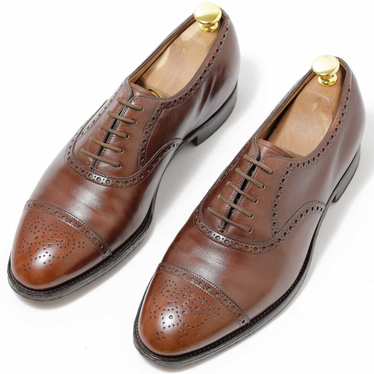 【JOHN LOBB】SEYMOUR■6.5E/25cm■内羽根式セミブローグ■2466ラスト■旧ロゴ■ジョンロブ■セイモア■貴重モデル