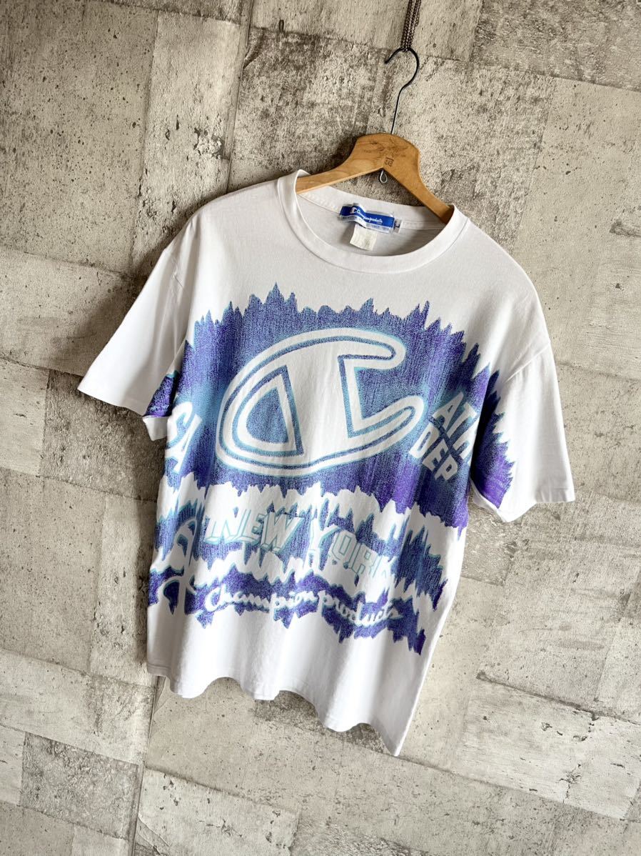 ☆★ 90s USA製 CHAMPION BIG LOGO PRINT TEE OLD VINTAGE アメリカ製 チャンピオン ビッグロゴ プリントTシャツ オールド ビンテージ ☆★_画像3