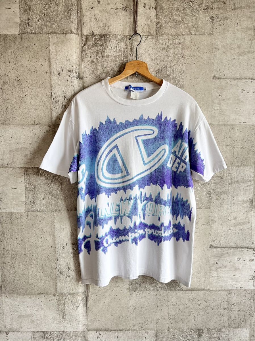 ☆★ 90s USA製 CHAMPION BIG LOGO PRINT TEE OLD VINTAGE アメリカ製 チャンピオン ビッグロゴ プリントTシャツ オールド ビンテージ ☆★_画像2