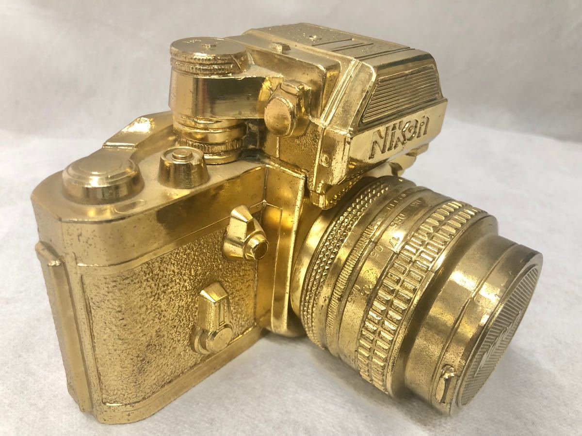 NIKON F2 フォトミック 金色 カメラ型 貯金箱 置物 オブジェ NIKON F2 フォトミック 金色 カメラ型 貯金箱 置物 オブジェ