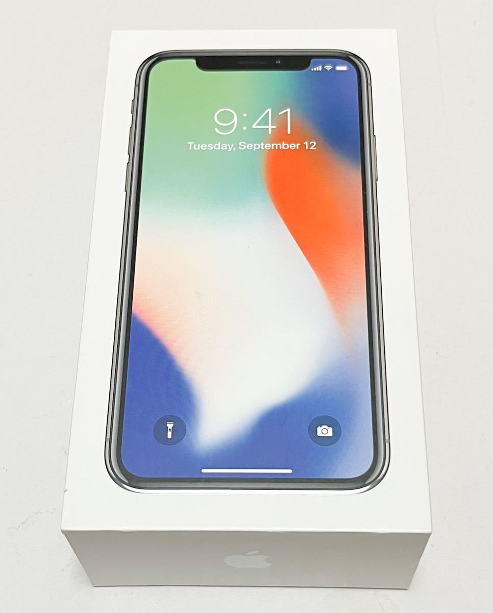 iPhone X 256GB 美品 SIMフリー Apple シルバー SILVER SIMロック解除