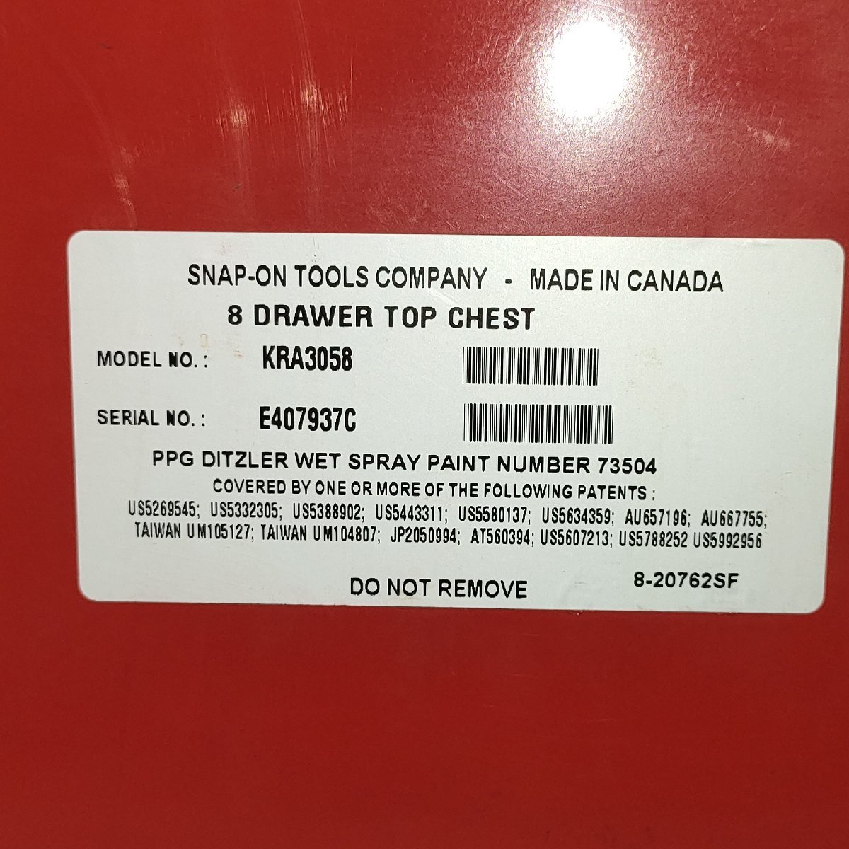 品・店頭受取り限定】スナップオン Snap-on トップチェスト KRA3058