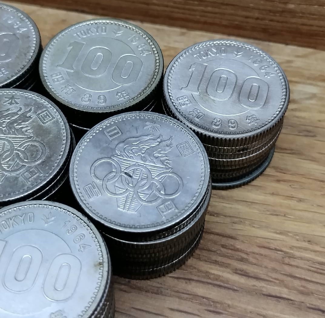 大量 東京オリンピック 100円銀貨 硬貨 100枚 まとめて 額面10 000円 