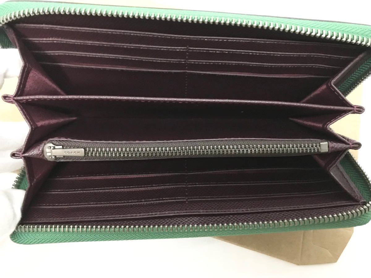 COACH 長財布　C3441 グリーン　緑　アウトレット品　箱、紙袋付