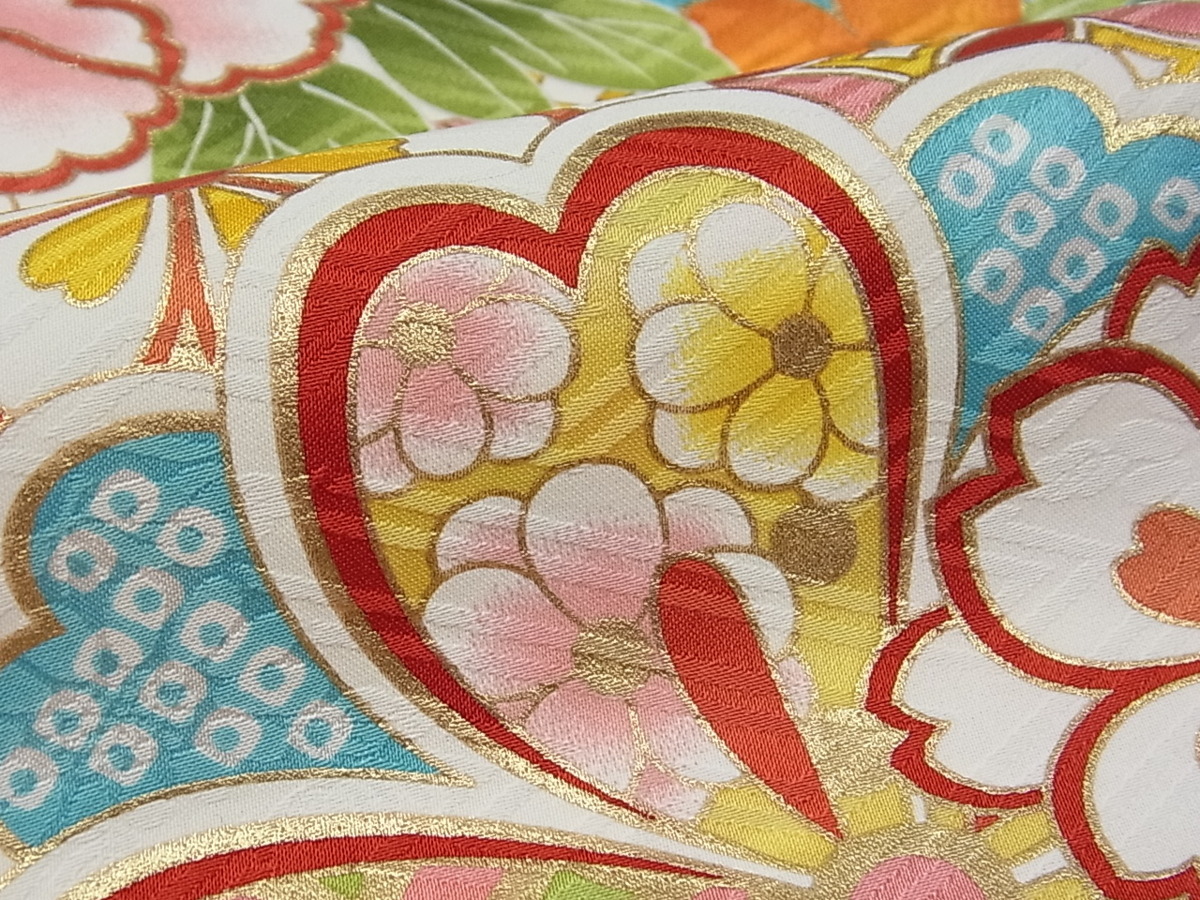 平和屋■極上 振袖 駒刺繍 道長吉祥花文 金彩 逸品 s30349 7