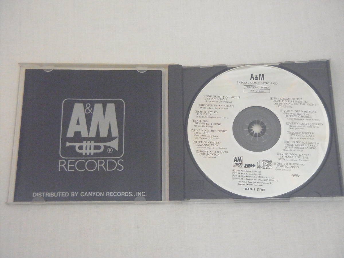 【送料無料】レア★A＆M SPECIAL COMPILATION CD /Bryan Adams/Joe Jackson/Sting★プロモーションCD★非売品