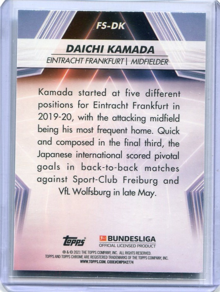 2020-21 Topps Chrome Bundesliga インサート 鎌田大地 _画像2