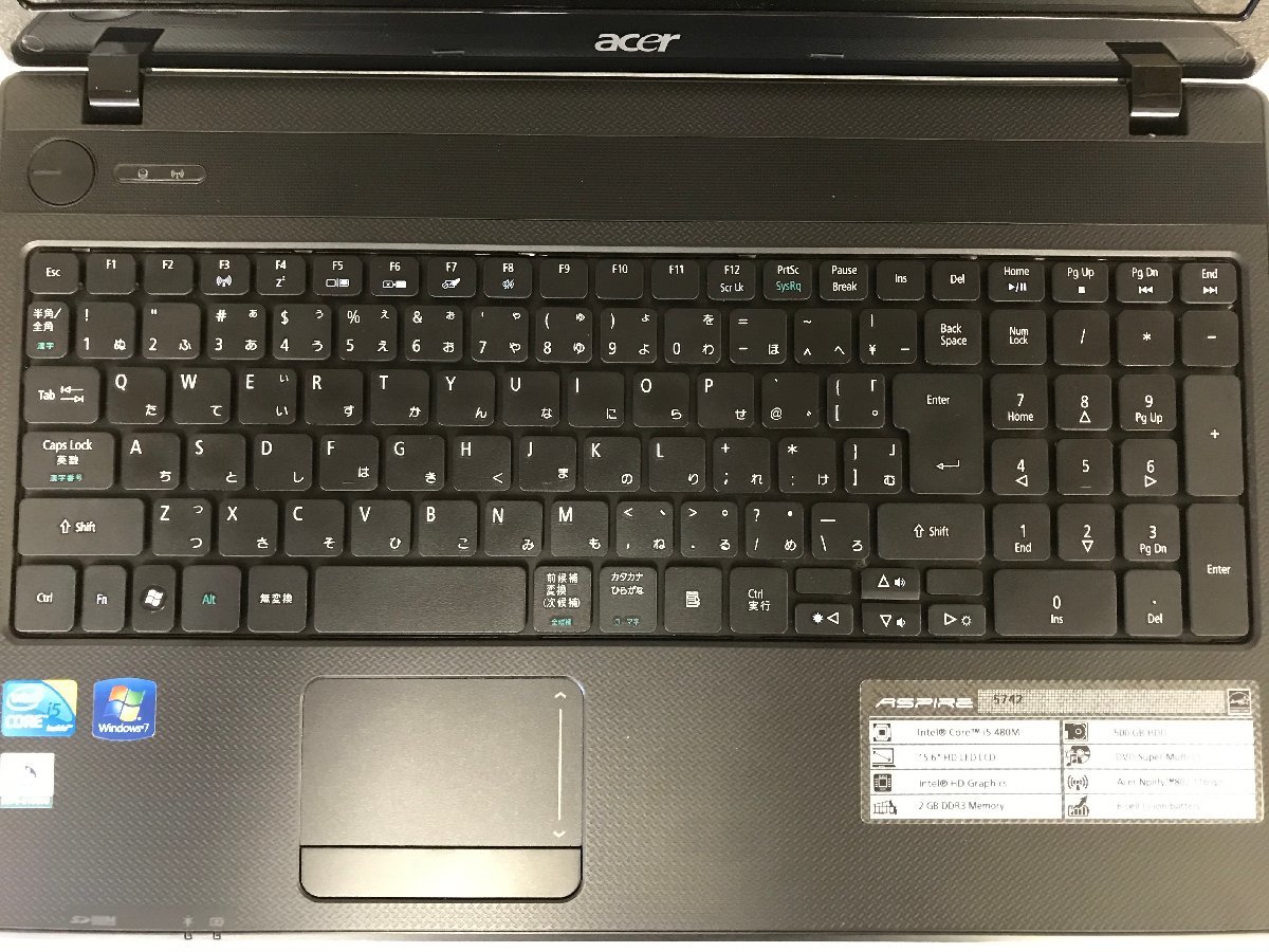 [パソコン]ジャンクノートパソコン Acer PEW71 :Core i5 M480 2.33GHz メモリ2GB HDDなし OSなし DVD-RAM 液晶15.6型 (114)_画像6