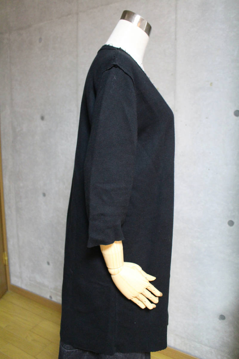 20140331 ris ZARA WOMAN ザラ　ウーマン ドロップショルダー7部袖　　厚手ニットロングTシャツ　　ブラックL_画像5